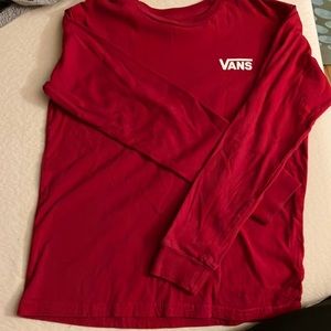 Vans Red LS Boys Small T-Shirt